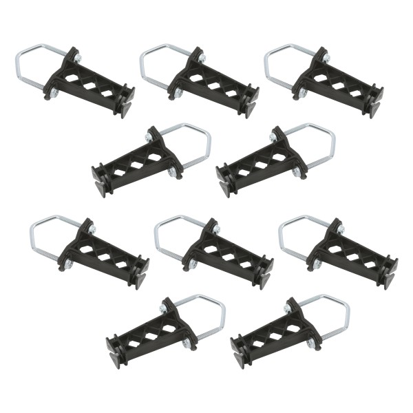 Electric Fence Insulator for Posts, Top Rails, Tube Gates, and Corral Panels with Installation Hardware | 25 Pack | Black