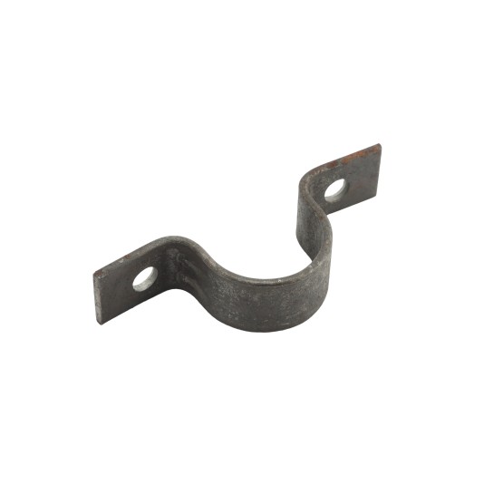 1 1/2" x 1" Bolt On Pipe Strap with 3/8" Holes | 10 Gauge | Raw Steel