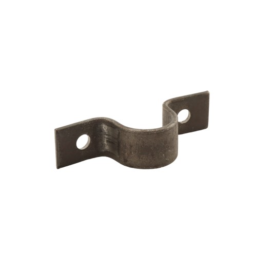 Continuous Fence 1 3/4" Bolt On Pipe Strap Bracket with 3/8" Holes | 10 Gauge | Raw Steel (Continuous Fence Clip) (Pipe Fittings)