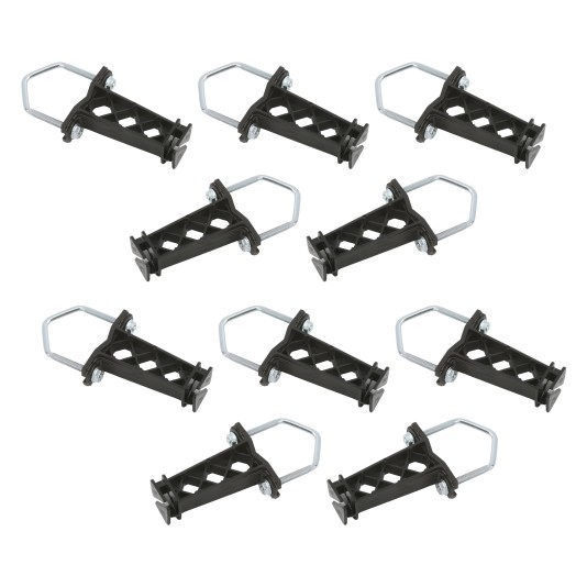 Electric Fence Insulator for Posts, Top Rails, Tube Gates, and Corral Panels with Installation Hardware | 25 Pack | Black